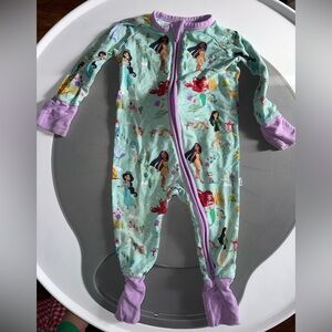 Little Sleepies Mint and Lavender Disney  Princess Footie, Convertible